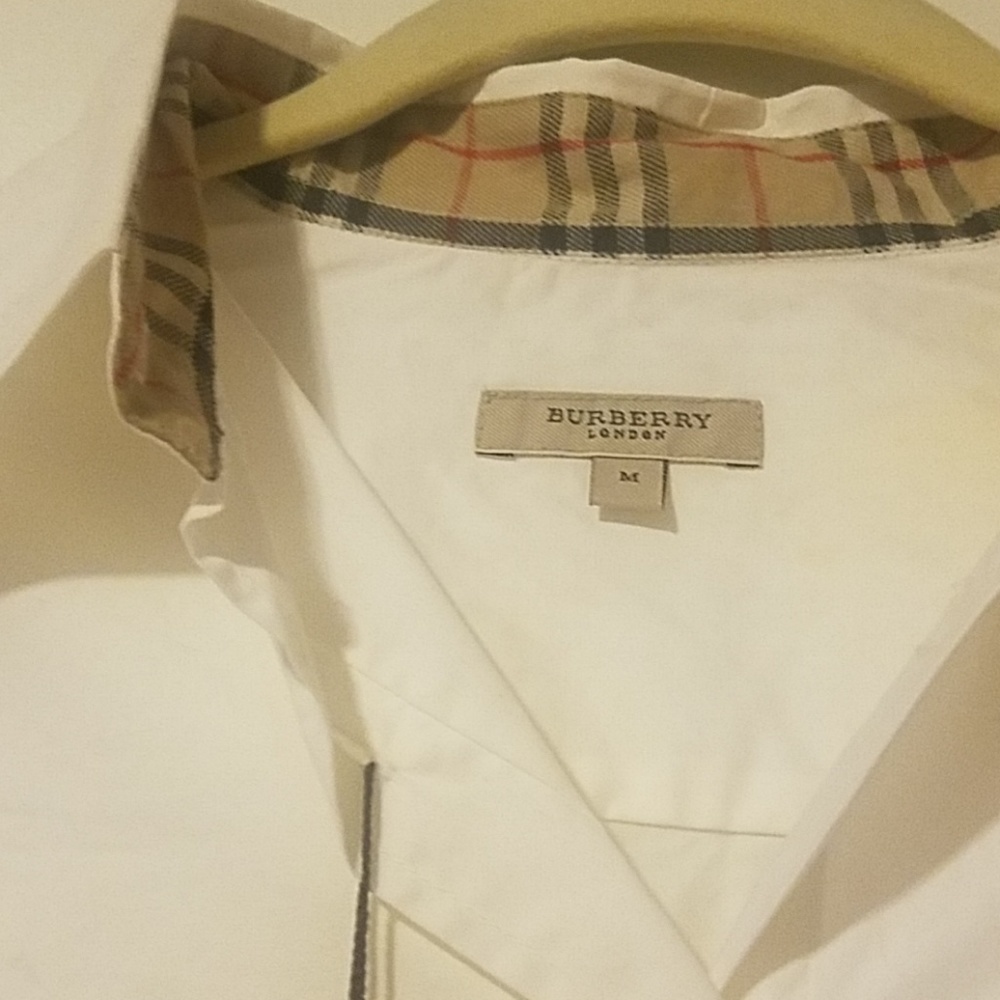 NWT Burberry White Long Sleeve Button Down